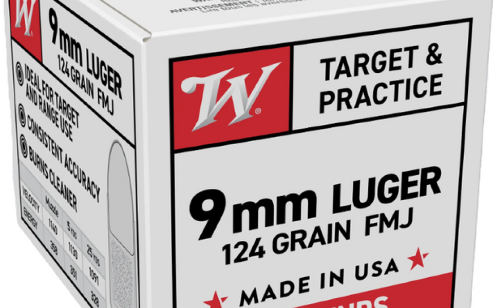 Winchester patronen 9 mm 124 grs. FMJ